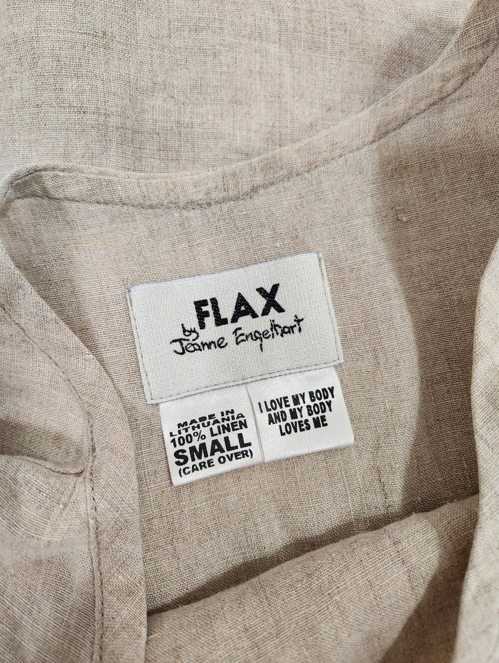 Flax 100% Linen Asymmetrical hem blouse - Picture 7 of 7